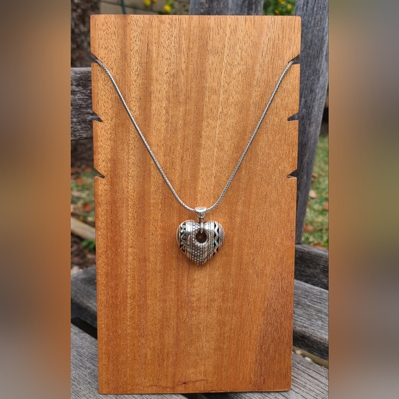 Brighton Silver Plated 3D Puff Heart Pendant Necklace - Picture 5 of 7